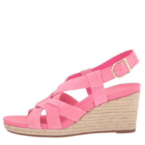 Cole Haan Crystal Wedge Leather Espadrille Strap Sandal, Pink, Size‎ 9, NWOB - Picture 7 of 14